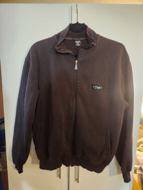 Armani Exchange Brown Full-Zip Men's Sweater Jacket